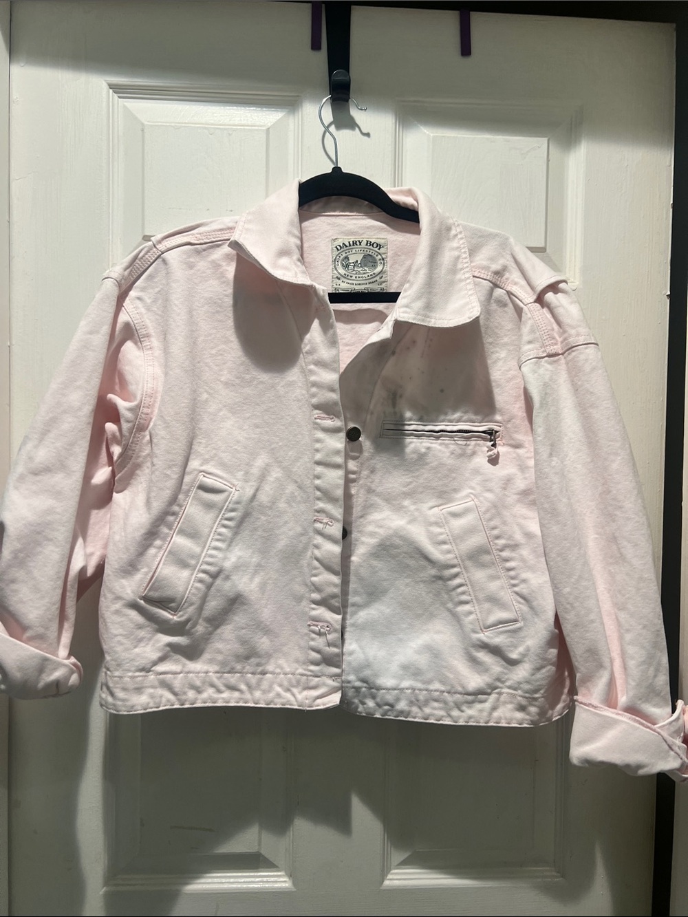 Dairy Boy Light Pink Denim Jacket